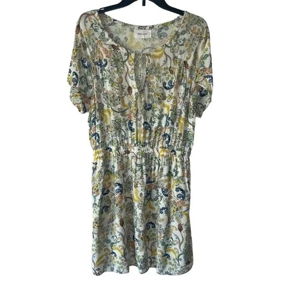 Paisley Floral Multicolor Summer Beach Faith Cinched Dress L - Picture 10 of 10